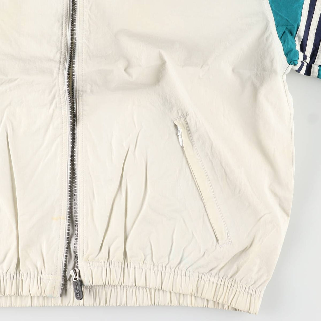 90'S Adidas Nylon Jacket, Men's Size L, Vintage Nylon unbleached Vintage Second Hand