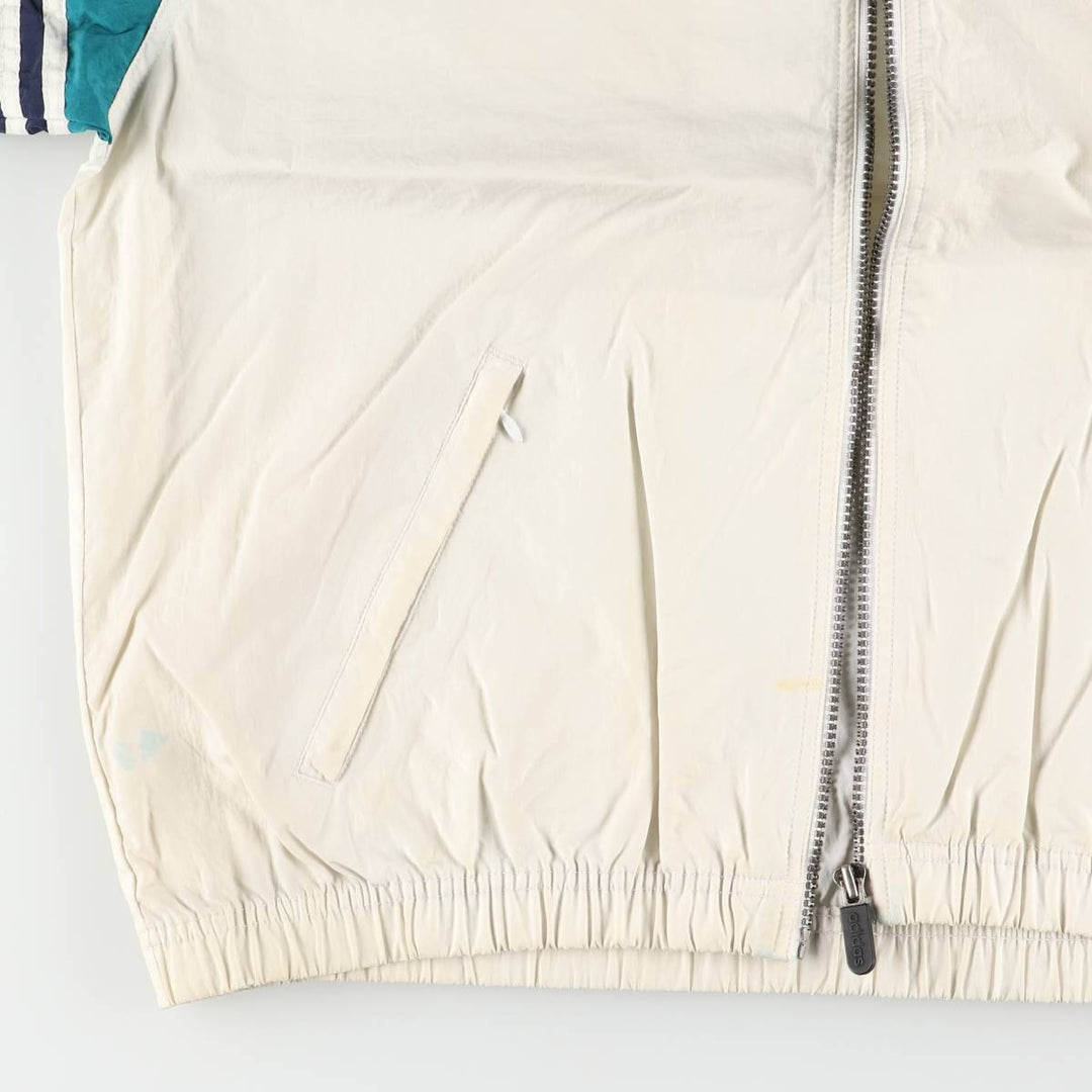 90'S Adidas Nylon Jacket, Men's Size L, Vintage Nylon unbleached Vintage Second Hand