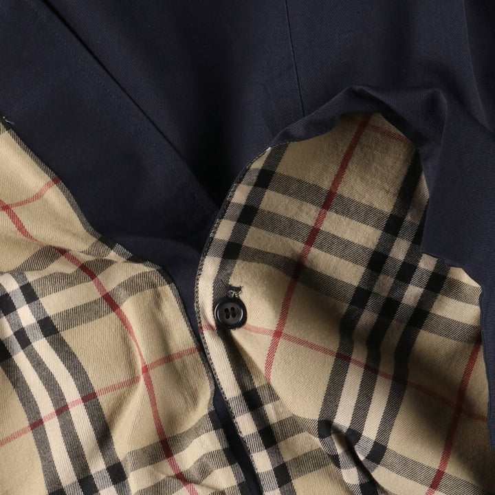 Burberry's BURBERRY LONDON Balmacaan Coat, Made in England, Men's XL cotton navy blue type Vintage Second Hand