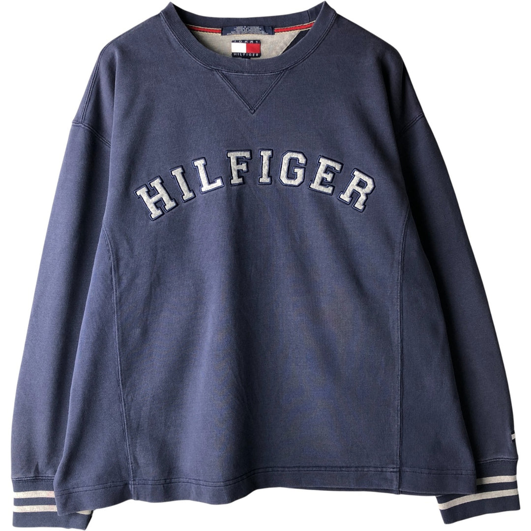 Vintage 90'S Tommy Hilfiger logo sweatshirt, size L, men's cotton navy blue type Vintage Second Hand