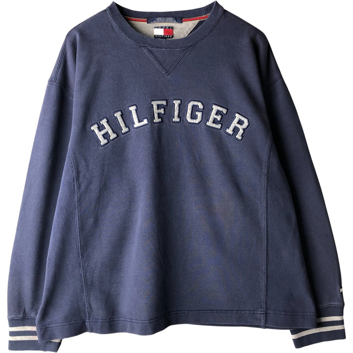 Vintage 90'S Tommy Hilfiger logo sweatshirt, size L, men's cotton navy blue type Vintage Second Hand