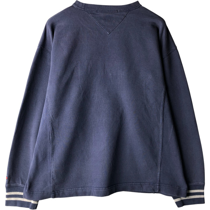 Vintage 90'S Tommy Hilfiger logo sweatshirt, size L, men's cotton navy blue type Vintage Second Hand