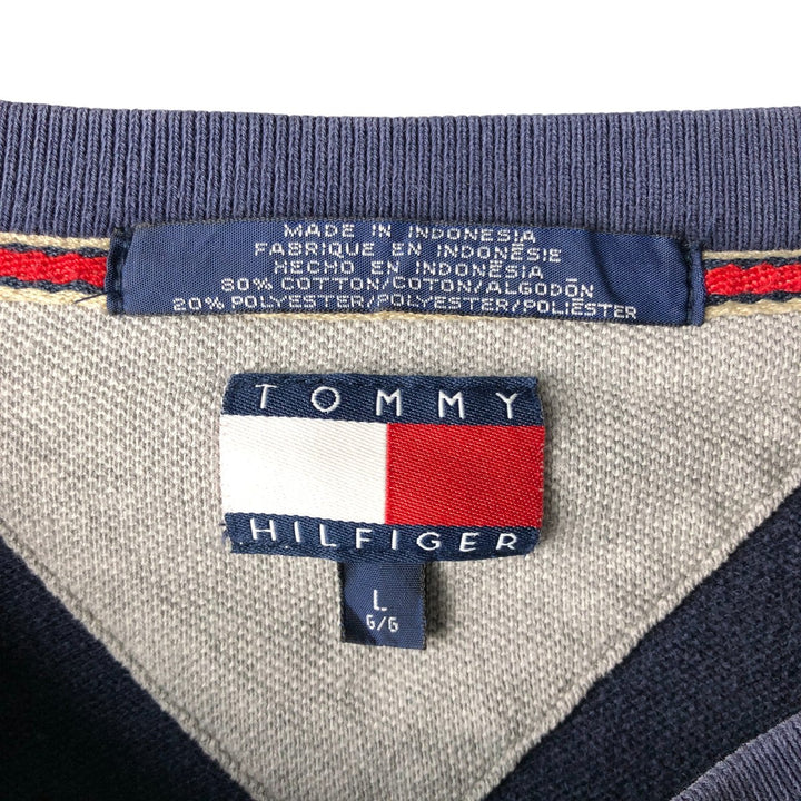 Vintage 90'S Tommy Hilfiger logo sweatshirt, size L, men's cotton navy blue type Vintage Second Hand