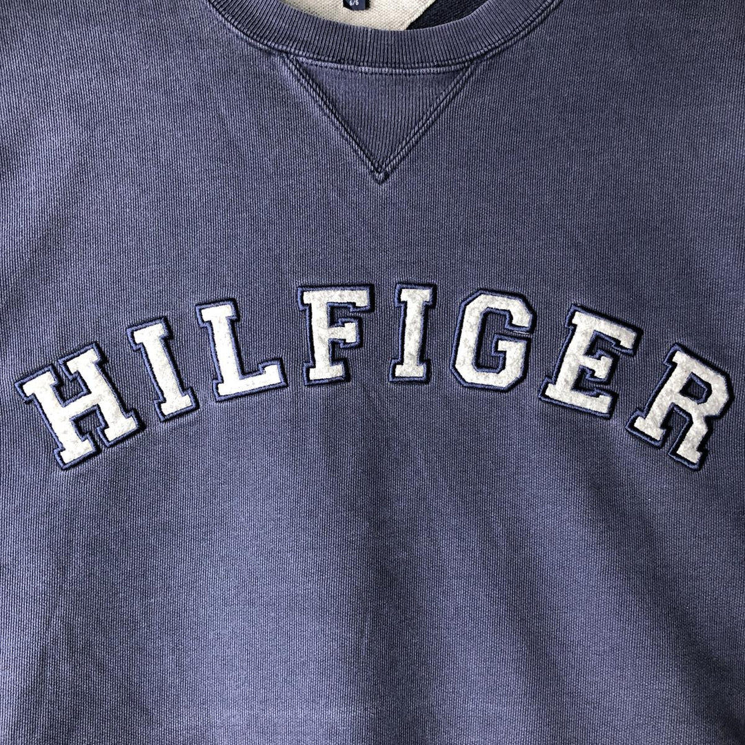 Vintage 90'S Tommy Hilfiger logo sweatshirt, size L, men's cotton navy blue type Vintage Second Hand