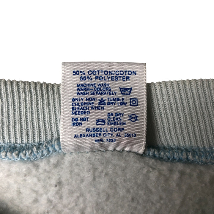 90'S Jerzees Printed Sweatshirt, Made in USA, Men's XL, Vintage cotton Blue type light blue Vintage Second Hand
