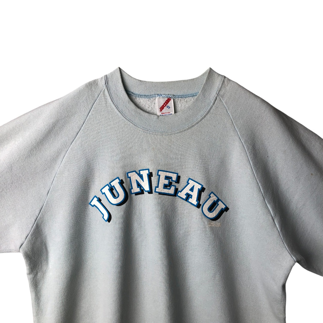 90'S Jerzees Printed Sweatshirt, Made in USA, Men's XL, Vintage cotton Blue type light blue Vintage Second Hand