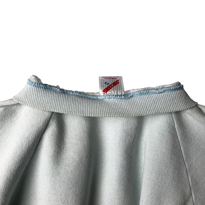 90'S Jerzees Printed Sweatshirt, Made in USA, Men's XL, Vintage cotton Blue type light blue Vintage Second Hand