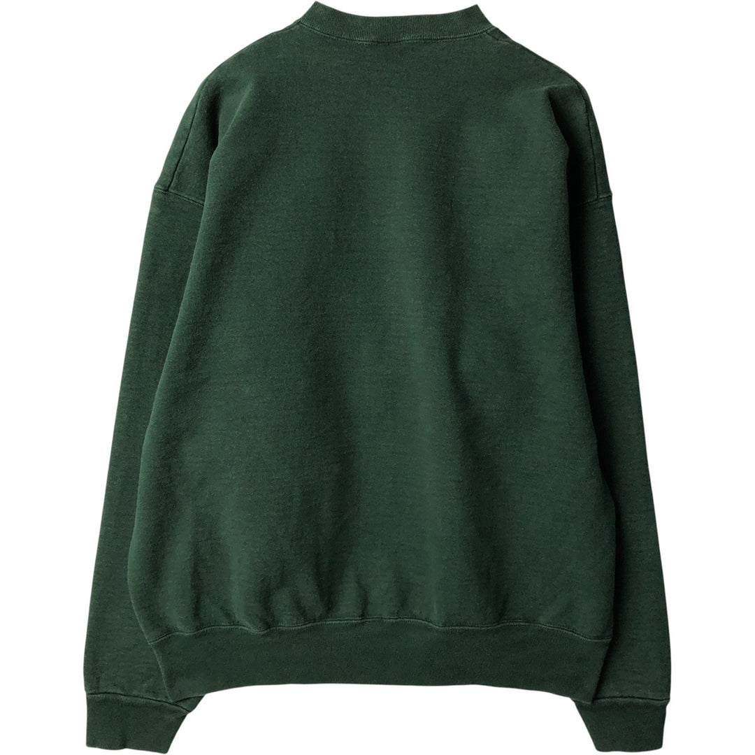 90'S Fruit of the Loom Super Cotton College Sweatshirt, Made in USA, Men's Size XL, Vintage cotton Green type dark green Vintage Second Hand