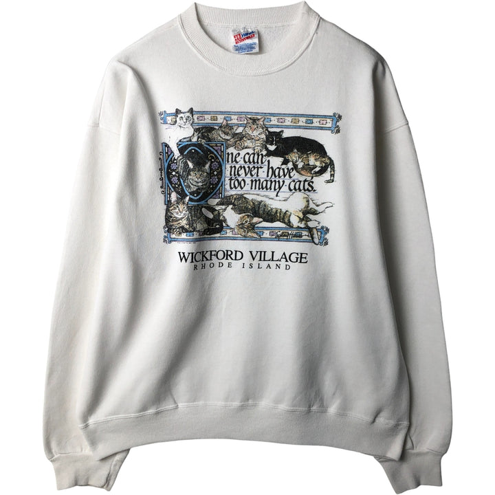 Vintage 1980'S Hanes ACTIVEWEAR printed sweatshirt, men's size XL cotton white type Vintage Second Hand