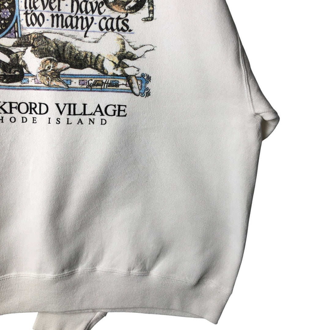Vintage 1980'S Hanes ACTIVEWEAR printed sweatshirt, men's size XL cotton white type Vintage Second Hand