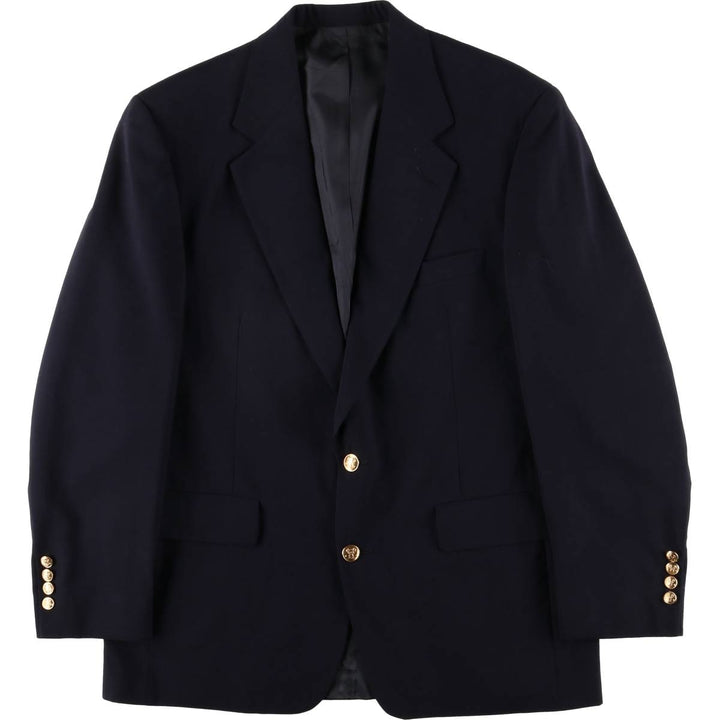 Palm Beach Navy Blazer, Tailored Jacket, Made in USA, Men's Size L wool navy blue type Vintage Second Hand