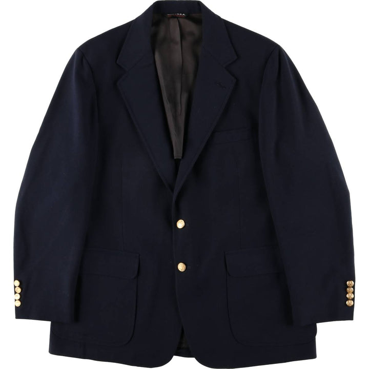 VANJULIAN Navy Blue Blazer, Tailored Jacket, Men's Size L, Vintage unclear navy blue type Vintage Second Hand
