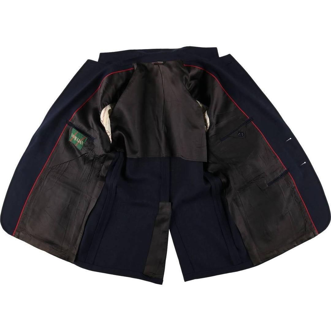 VANJULIAN Navy Blue Blazer, Tailored Jacket, Men's Size L, Vintage unclear navy blue type Vintage Second Hand