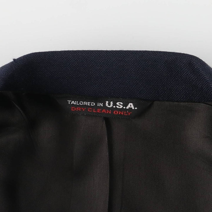 VANJULIAN Navy Blue Blazer, Tailored Jacket, Men's Size L, Vintage unclear navy blue type Vintage Second Hand