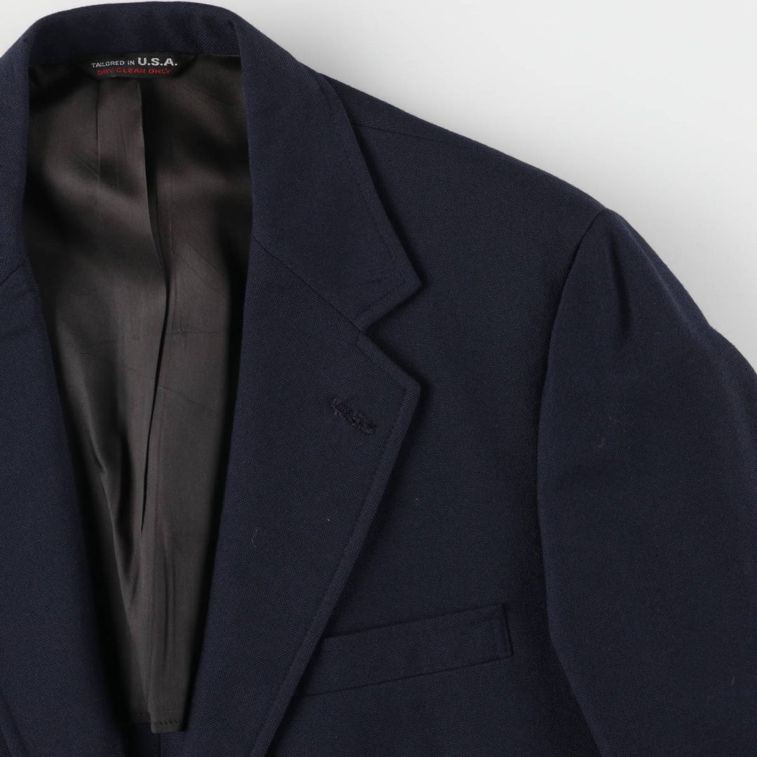 VANJULIAN Navy Blue Blazer, Tailored Jacket, Men's Size L, Vintage unclear navy blue type Vintage Second Hand