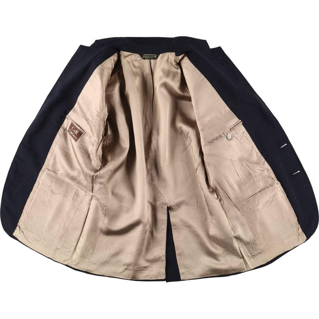 C and R Clothiers Navy Blazer, Tailored Jacket, Made in USA, Men's Size Medium unclear navy blue type Vintage Second Hand