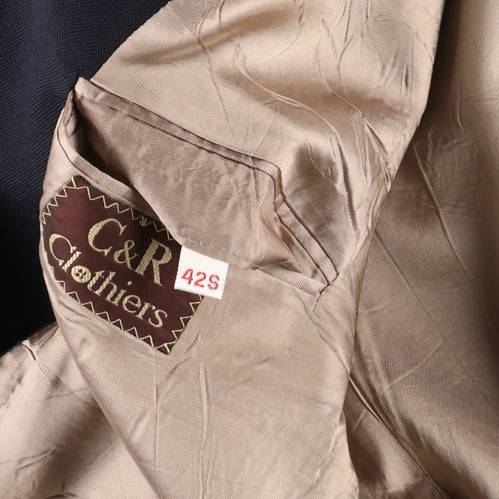 C and R Clothiers Navy Blazer, Tailored Jacket, Made in USA, Men's Size Medium unclear navy blue type Vintage Second Hand