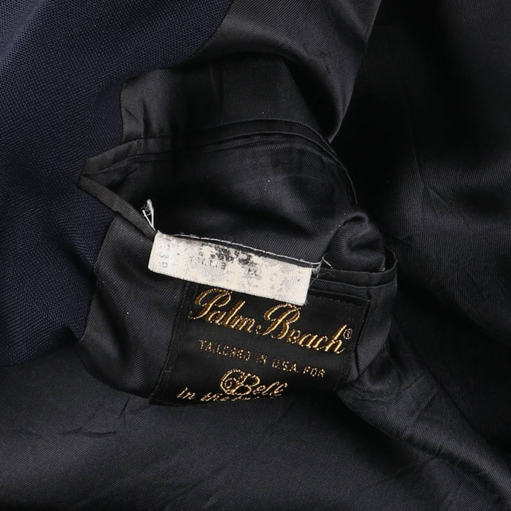 Palm Beach Navy Blazer, Tailored Jacket, Made in USA, Men's Size L unclear navy blue type Vintage Second Hand