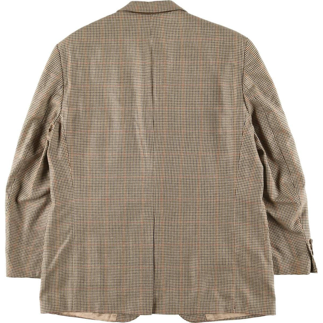 80s-90'S Ralph Lauren POLO UNIVERSITY CLUB Houndstooth Pattern Check Pattern Tailored Jacket, Made in Canada, Men's XL unclear Beige type Vintage Second Hand