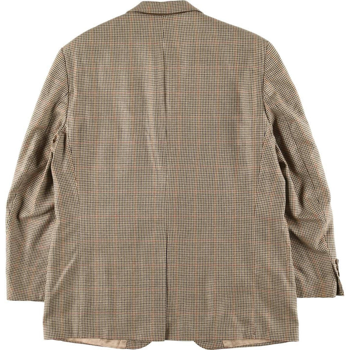 80s-90'S Ralph Lauren POLO UNIVERSITY CLUB Houndstooth Pattern Check Pattern Tailored Jacket, Made in Canada, Men's XL unclear Beige type Vintage Second Hand