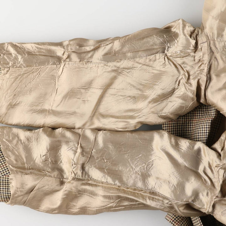 80s-90'S Ralph Lauren POLO UNIVERSITY CLUB Houndstooth Pattern Check Pattern Tailored Jacket, Made in Canada, Men's XL unclear Beige type Vintage Second Hand