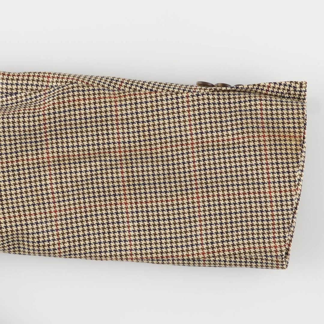 80s-90'S Ralph Lauren POLO UNIVERSITY CLUB Houndstooth Pattern Check Pattern Tailored Jacket, Made in Canada, Men's XL unclear Beige type Vintage Second Hand