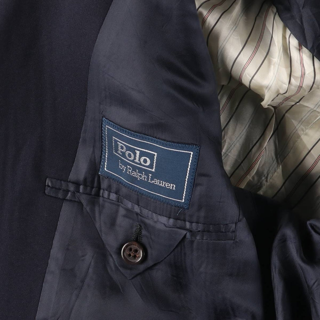 Ralph Lauren POLO by Ralph Lauren Navy Blazer, Tailored Jacket, Made in Italy, Men's Size L wool navy blue type Vintage Second Hand