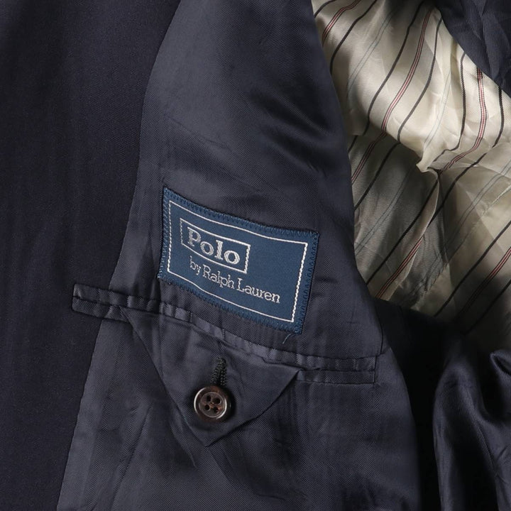 Ralph Lauren POLO by Ralph Lauren Navy Blazer, Tailored Jacket, Made in Italy, Men's Size L wool navy blue type Vintage Second Hand
