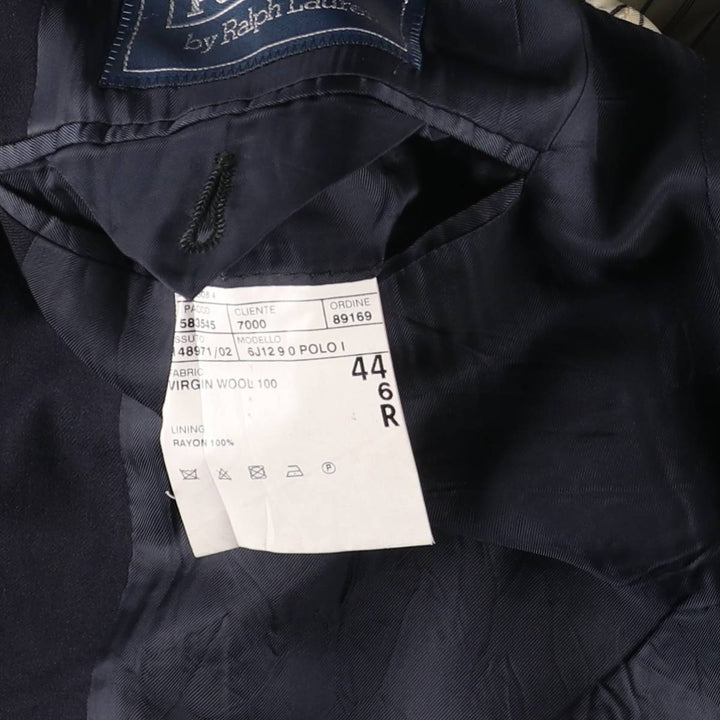 Ralph Lauren POLO by Ralph Lauren Navy Blazer, Tailored Jacket, Made in Italy, Men's Size L wool navy blue type Vintage Second Hand