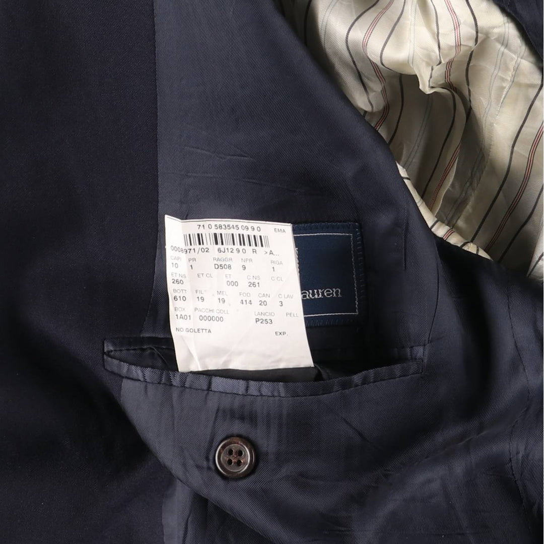 Ralph Lauren POLO by Ralph Lauren Navy Blazer, Tailored Jacket, Made in Italy, Men's Size L wool navy blue type Vintage Second Hand