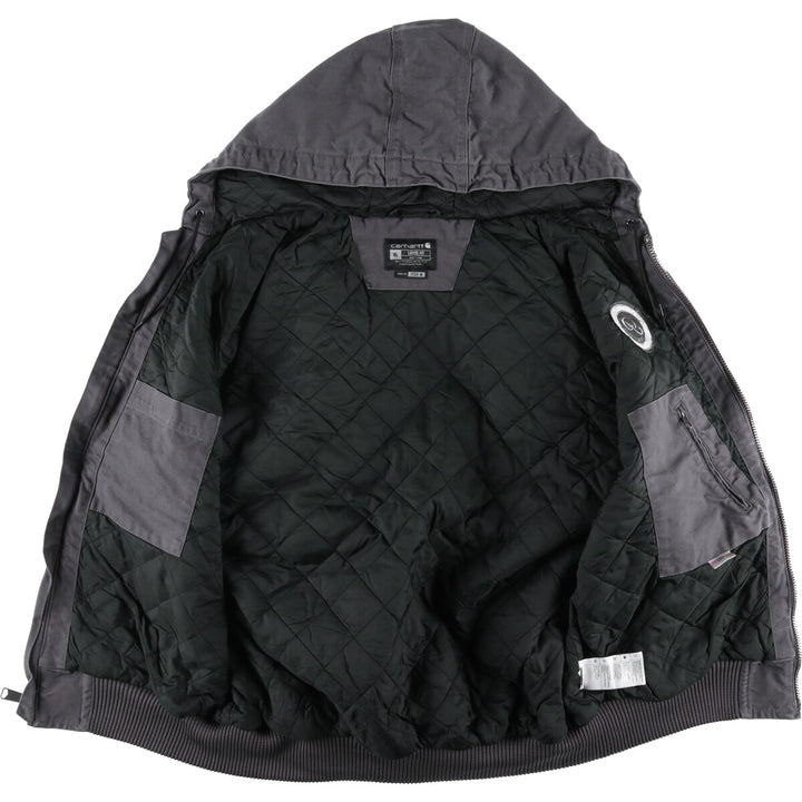 Carhartt Active Jacket, Loose Fit Duck Full Zip Hoodie, Men's XL cotton gray type Vintage Second Hand