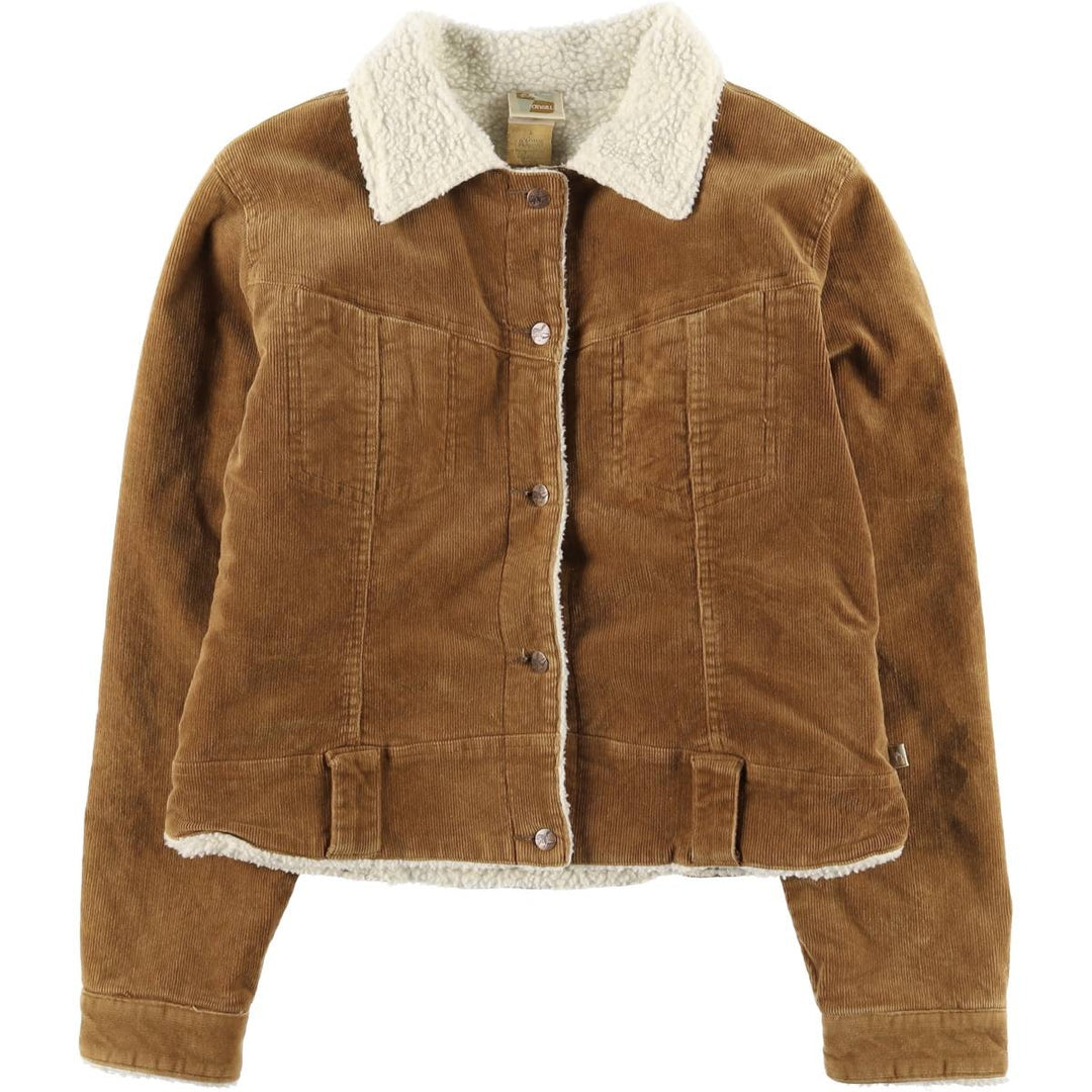 O'Neill Corduroy Boa Jacket, Women's Size L cotton beige type brown Vintage Second Hand