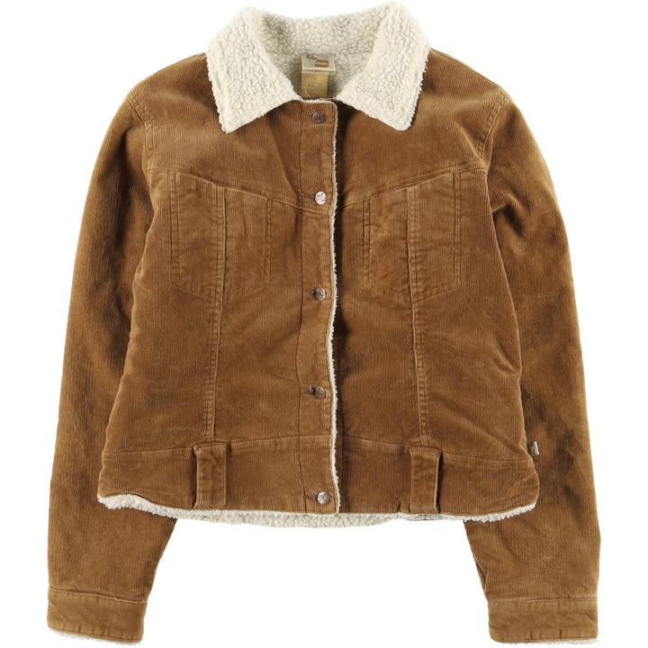O'Neill Corduroy Boa Jacket, Women's Size L cotton beige type brown Vintage Second Hand