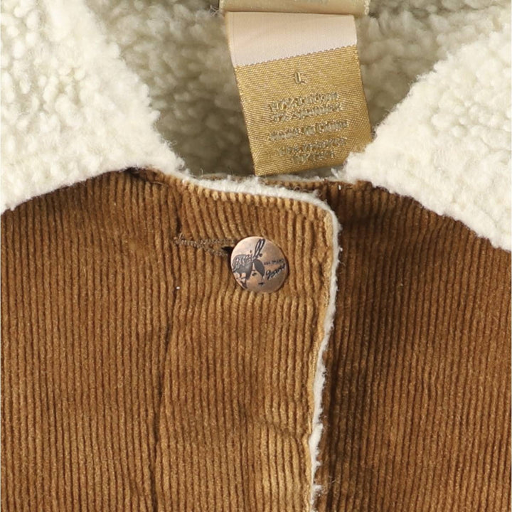 O'Neill Corduroy Boa Jacket, Women's Size L cotton beige type brown Vintage Second Hand