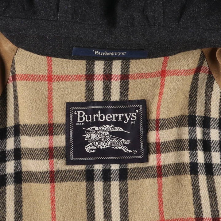 Burberry's Duffle Coat, Men's Size L wool black type Vintage Second Hand