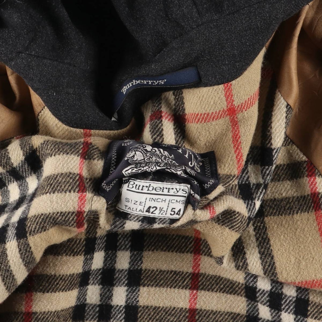 Burberry's Duffle Coat, Men's Size L wool black type Vintage Second Hand