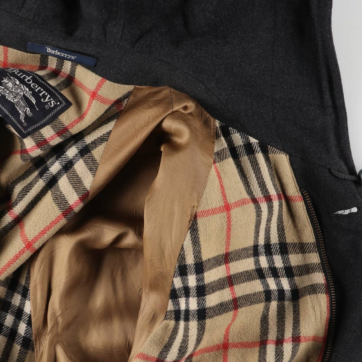 Burberry's Duffle Coat, Men's Size L wool black type Vintage Second Hand