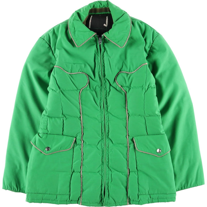 Vintage padded puffer jacket, size S, women's polyester green type Vintage Second Hand