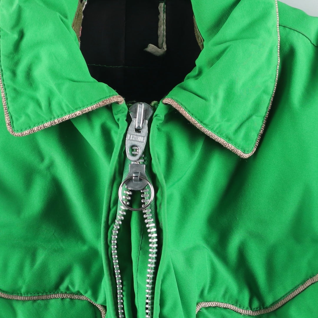 Vintage padded puffer jacket, size S, women's polyester green type Vintage Second Hand