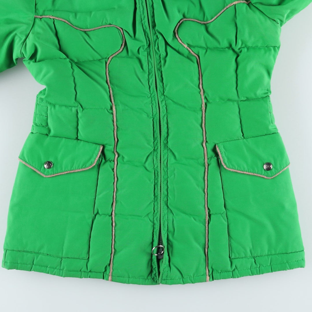 Vintage padded puffer jacket, size S, women's polyester green type Vintage Second Hand