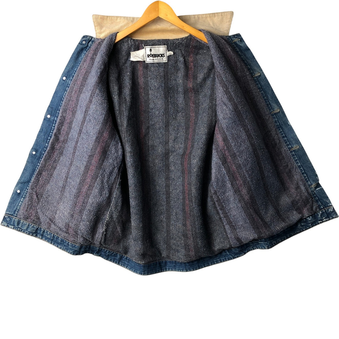 Vintage 80s-90'S Roebucks denim coverall, made in the USA, size L, men's cotton blue type Vintage Second Hand