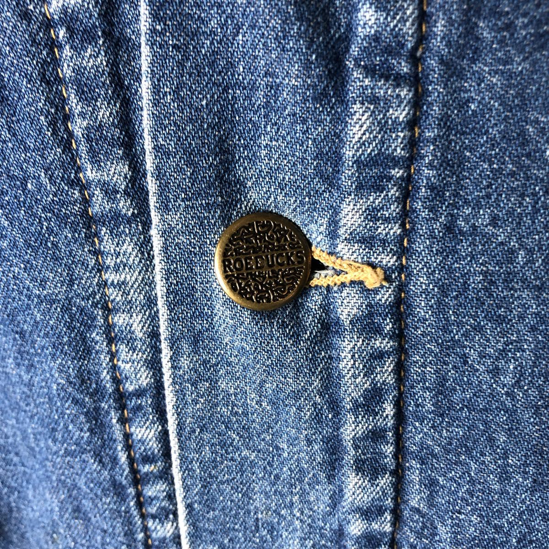 Vintage 80s-90'S Roebucks denim coverall, made in the USA, size L, men's cotton blue type Vintage Second Hand