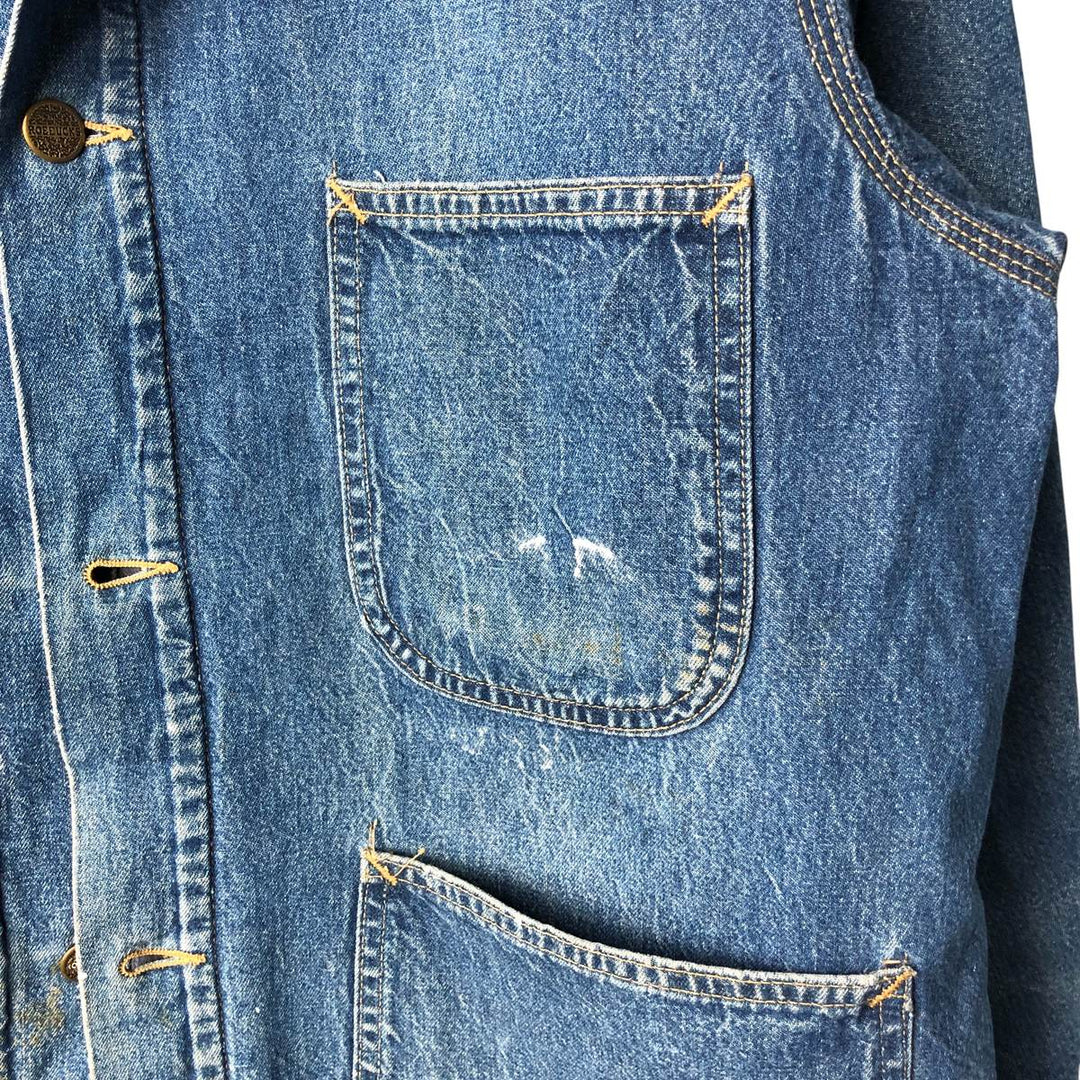 Vintage 80s-90'S Roebucks denim coverall, made in the USA, size L, men's cotton blue type Vintage Second Hand