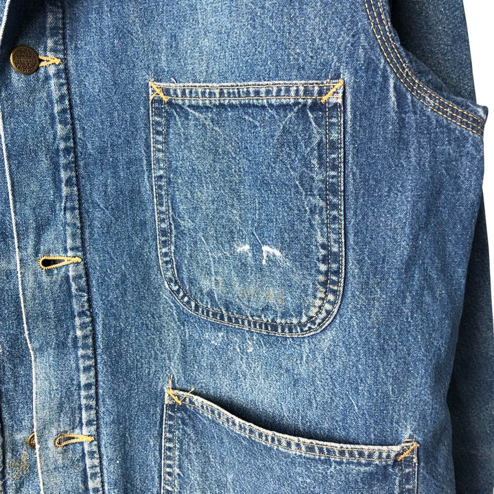 Vintage 80s-90'S Roebucks denim coverall, made in the USA, size L, men's cotton blue type Vintage Second Hand