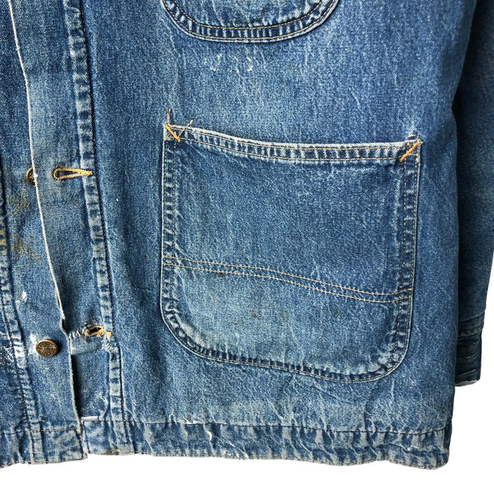 Vintage 80s-90'S Roebucks denim coverall, made in the USA, size L, men's cotton blue type Vintage Second Hand