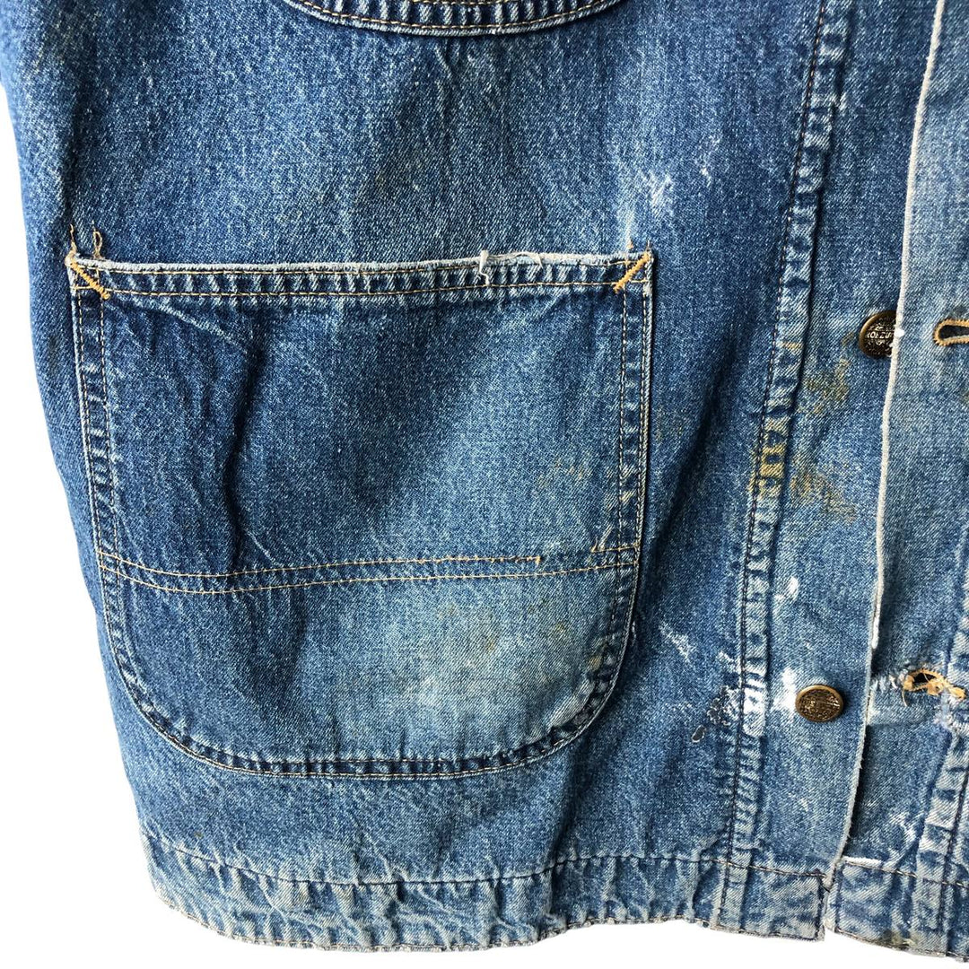 Vintage 80s-90'S Roebucks denim coverall, made in the USA, size L, men's cotton blue type Vintage Second Hand