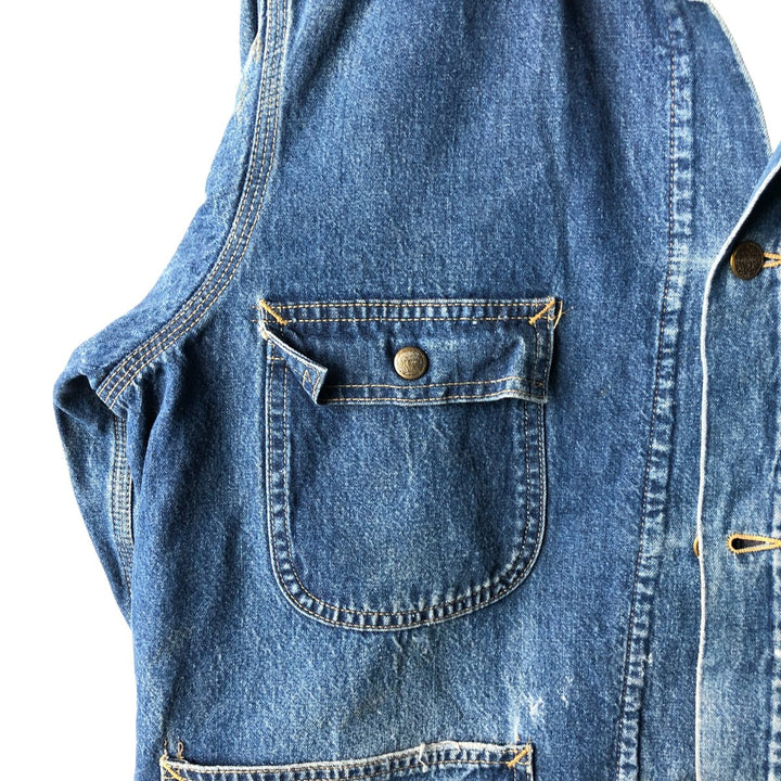Vintage 80s-90'S Roebucks denim coverall, made in the USA, size L, men's cotton blue type Vintage Second Hand