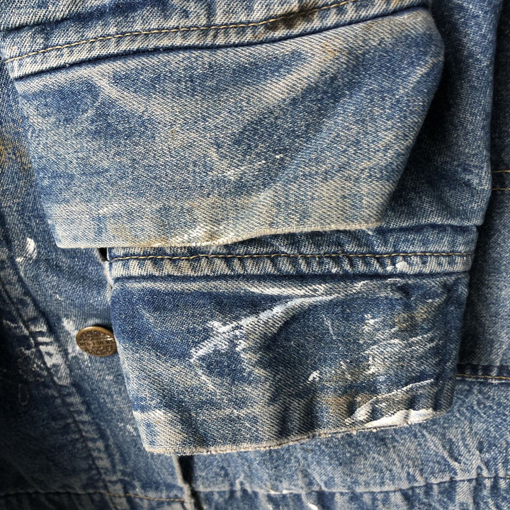 Vintage 80s-90'S Roebucks denim coverall, made in the USA, size L, men's cotton blue type Vintage Second Hand