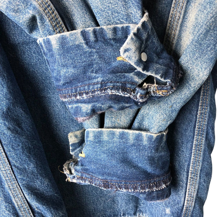 Vintage 80s-90'S Roebucks denim coverall, made in the USA, size L, men's cotton blue type Vintage Second Hand