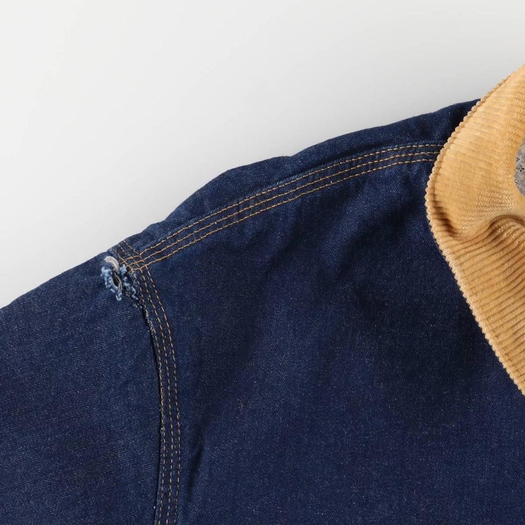 Vintage 90'S Roebucks Bat-Dye Denim Coverall, Men's XXL unclear navy blue type Vintage Second Hand